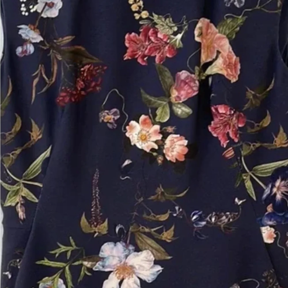 NEW with tags - ANTONIO MELANI Navy Floral Midi Dress - Picture 9 of 10